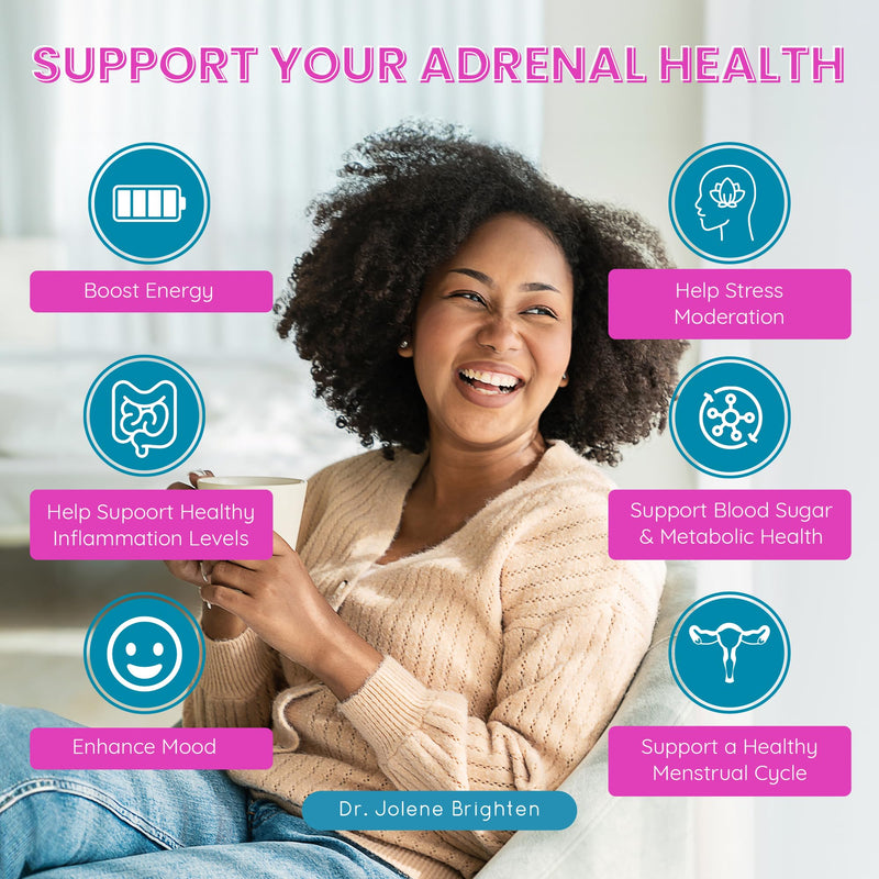 [Australia] - Dr. Brighten Adrenal Support - Dietary Supplement with Ashwagandha to Support Healthy Energy Levels and Stress Response 60 Count (Pack of 1) 