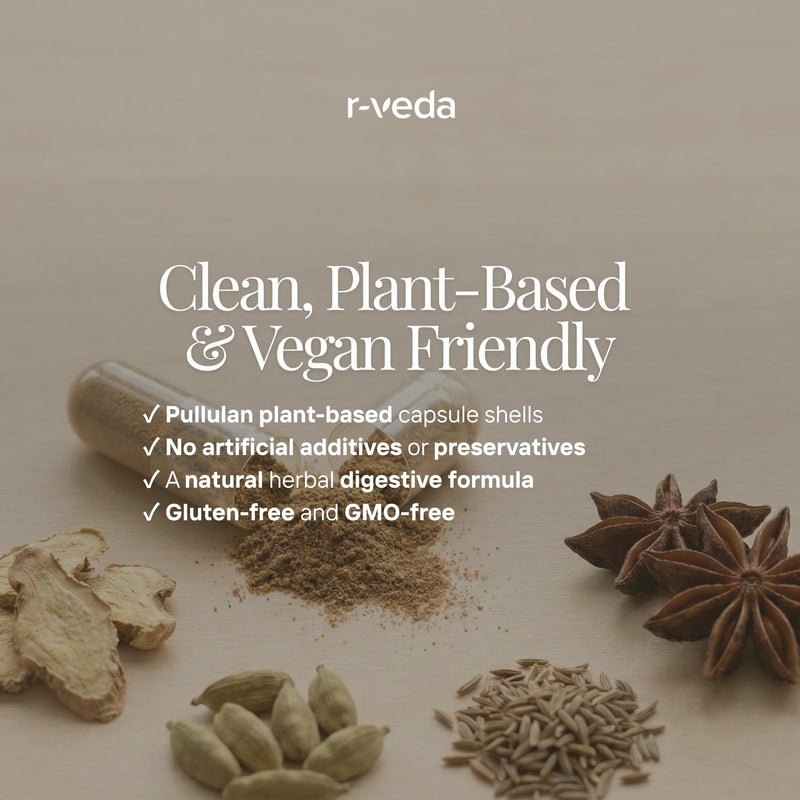 Baba’s Blend 9 Herb Digestive Aid | Ayurvedic Herbal Supplements for Gut Health & Digestion | 60 Vegan Capsules | Powerful Blend with Black Pepper, Ginger & Asafoetida | Made in UK