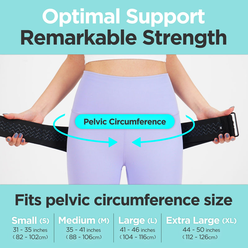 Enhanced Stability with Dual Support PowerFit Pro SI Joint Belt - Unique Dual-Band Design, Eco-Friendly Material, Reinforced Construction, Secure Buckle, Optimal Support (Medium) Medium (Pack of 1)