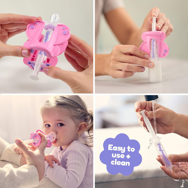 [Australia] - Medicine Buddy Medication Dispenser, Butterfly - Liquid Syringe for Newborns, Infants, Babies & Toddlers - Baby Medicine Kit with Pacifier Attachment for Accurate Dosing Pink Butterfly 