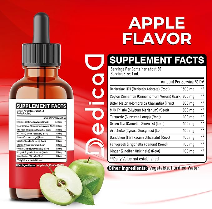[Australia] - Berberine with Ceylon Cinnamon - Berberine Supplement Liquid Drops with Bitter Melon Extract, Turmeric, Chromium, Gymnema, Moringa, AMPK Activator for Digestion System, Immune Health Support, 2 fl oz 2 Fl Oz (Pack of 1) 