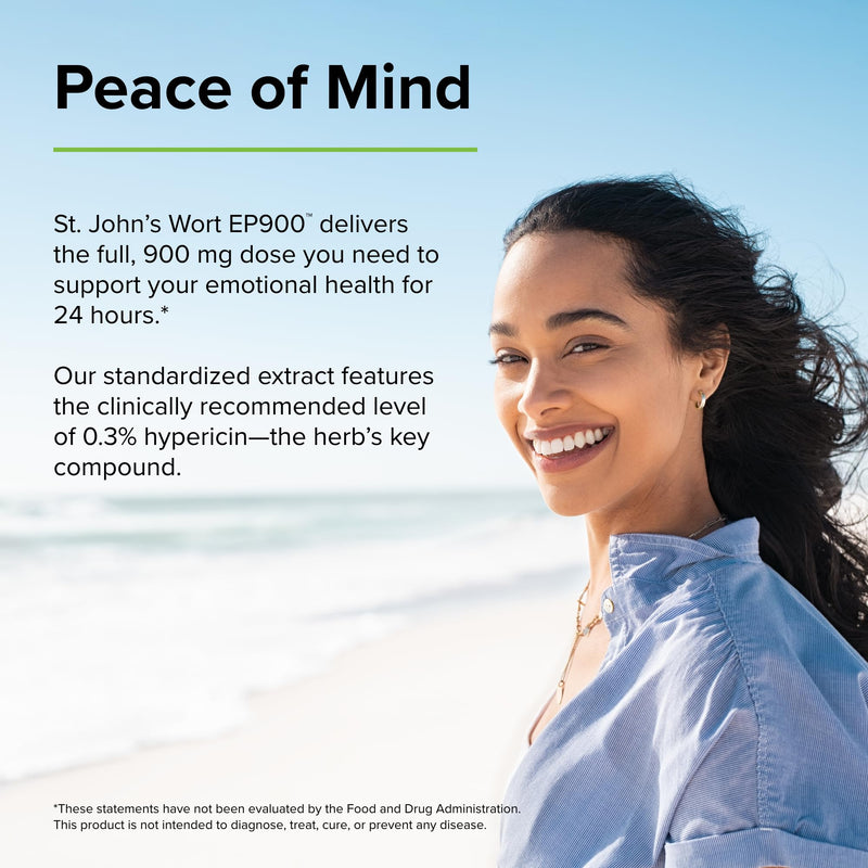 [Australia] - Terry Naturally St. John’s Wort 900 mg - 60 Tablets - Supports Emotional Health for 24 Hours - Non-GMO, Vegan, Gluten Free - 60 Servings 