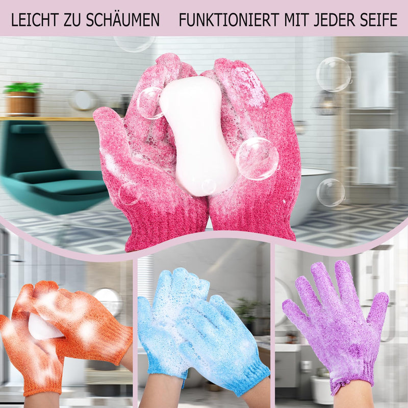 [Australia] - EOGRFW 12 pairs of peeling gloves, bathing gloves, peeling gloves, nylon shower gloves, peeling washing gloves body for shower body peeling, 12 colors 