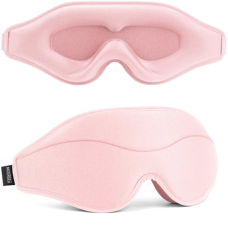 [Australia] - Sleep Mask - Total Blackout 3D Sleeping Mask, Super Lightweight & Silky Soft Eye Mask for Sleeping, Fully Adjustable Fit for Home, Office, Traveling, Meditation, Yoga, Pink 