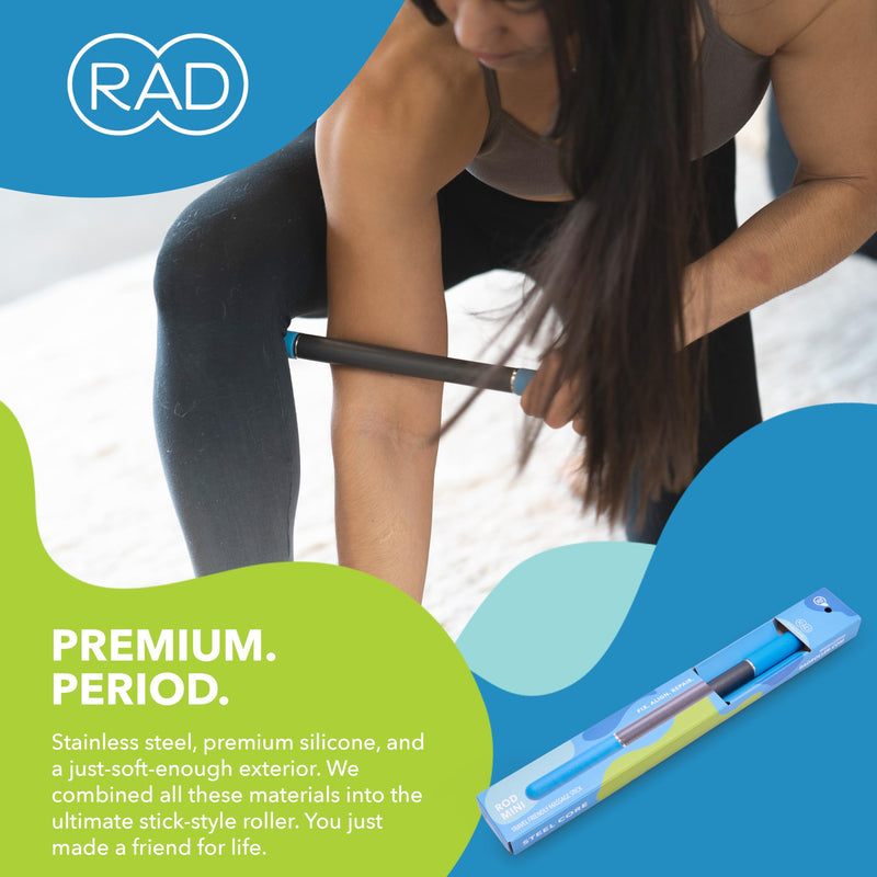 [Australia] - RAD Rod Mini – Compact Deep Tissue Massage Roller Stick – Travel-Ready Myofascial Release Tool for Legs, Back, Neck, Arms & Shoulders – Muscle Roller for Mobility & Recovery 