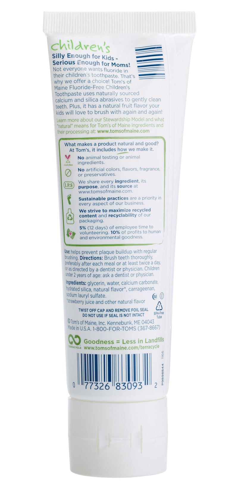 [Australia] - Tom's of Maine Natural Children's Fluoride-Free Toothpaste, Silly Strawberry, 4.2 Oz(Pack of 3) 4.2 Ounce (Pack of 3) 