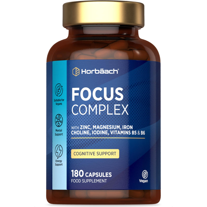 Nootropic Brain Supplements | 180 Vegan Capsules | Cognitive Complex Enhancer for Energy, Focus & Mental Performance | by Horbaach