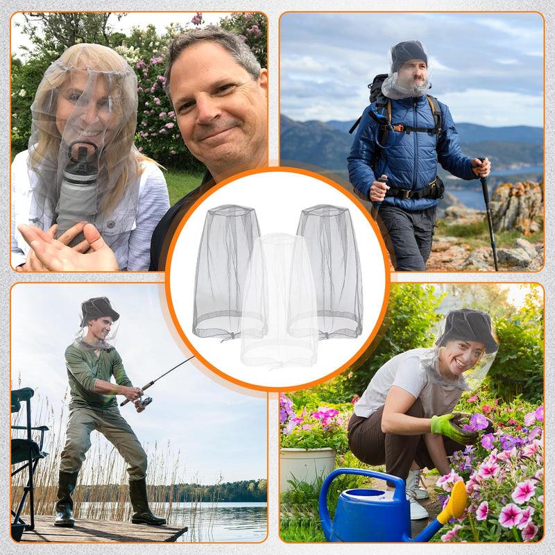 [Australia] - Mosquito Net Head Mosquito Net Head Net for No Bite Insect Protection Outdoor Mosquito (Pack of 3) 