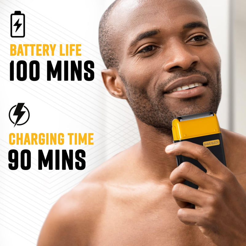 [Australia] - The Cut Buddy Shave Buddy, Compact Foil Electric Shaver for Face & Body, Maintains 5 O'Clock Shadow, Lightweight & Water Resistant, 1 Count - Black Shave Buddy Electric Shaver 