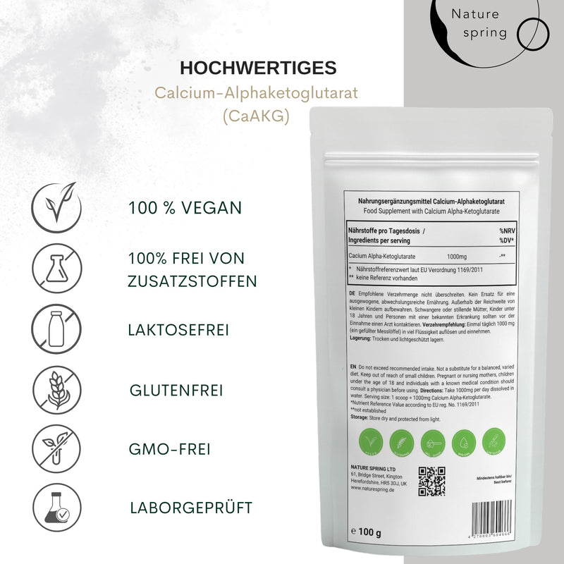 [Australia] - CaAKG | Calcium alphaketoglutarate | 100g +3.3 months | high dose | 1000mg | CaAKG in the best quality without additives | Laboratory tested in Germany 100 g (pack of 1) 