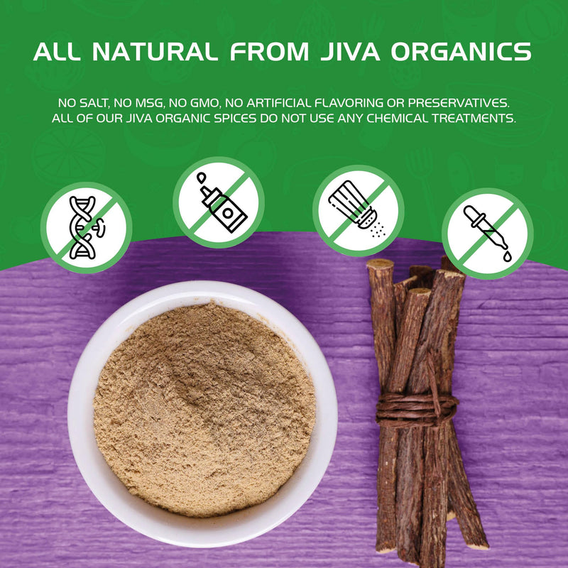[Australia] - Jiva Organics Licorice Root Powder 1 Pound Bulk Bag (16oz) - Glycyrrhiza glabra - Mulethi - Yashtimadhu - Non-GMO 