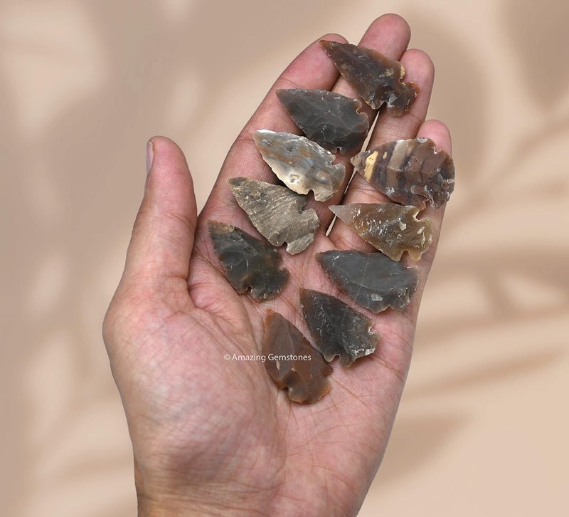 [Australia] - 20 Pieces Fancy Jasper Arrowhead, Crystal and Healing Stone Flint Rock Arrow Head - 1" to 1.5" Arrowheads for DIY Project Craft Point Jewelry Making 20 Pieces (Small) 