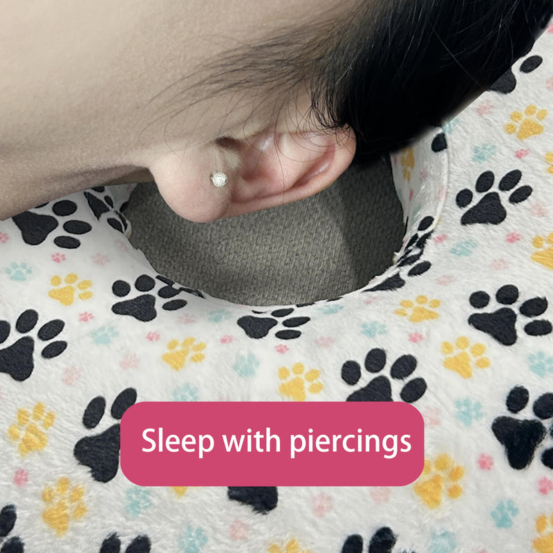 [Australia] - Ear Piercing Pillow for Side Sleepers with Washable Cover Pillows with Holes for Ear Pain,Donut Pillow for Adults CNH Ear Pain Relief Pressure Sores Ear Pillow with Hole in Center 