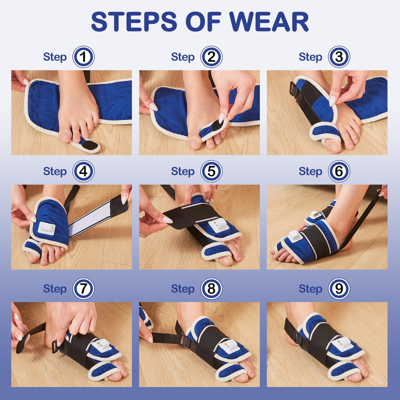 JOBYNA Electric Heating Bunion Correction, 2PCS 86-158 Big Toe Straightener for Hallux Valgus Bunion Pain Relief, Auto Shut Off, One Size Fits Most All