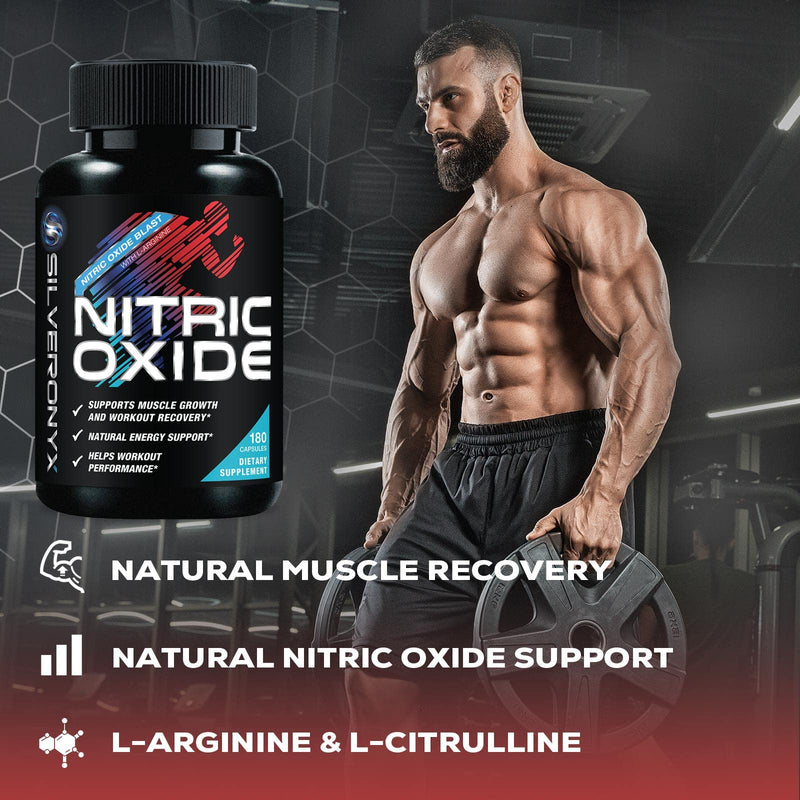 [Australia] - Extra Strength Nitric Oxide Supplement L Arginine 3X Strength - Citrulline Malate, AAKG, Beta Alanine - Premium Muscle Supporting Nitric Booster for Strength & Energy to Train Harder - 180 Capsules 180 Count (Pack of 1) 