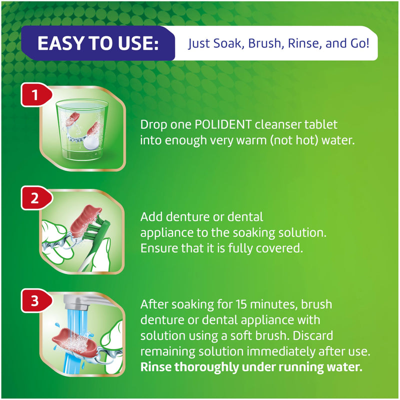 [Australia] - Polident Smokers Antibacterial Dental Appliance Cleanser Tablets, 90 Count 