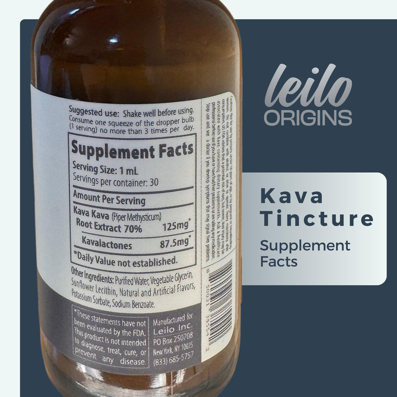 [Australia] - LEILO Kava Root Liquid Extract | Concentrated Kava Drops to Support Relaxation | 70% Extraction Strength - Alcohol-Free | (1 Fl Oz, 30 Servings) 