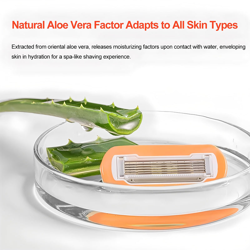 [Australia] - Women's 5-Blade Travel Razor with Case – Includes Handle + 5 Refills – Compact, Extra Smooth Shaving for On-The-Go – Travel Size Toiletries Essential 