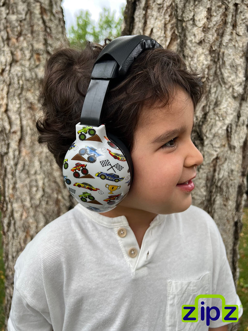[Australia] - ZIPZ Baby & Toddler Earmuffs - Baby Headphones for Noise - ANSI-Certified Ear Protection - Safe for Soft Spots - 0-4 yrs Cars Trucks 