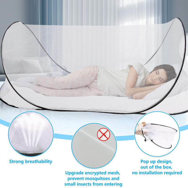 [Australia] - 77 * 30 * 23 Inch Large Pop Up Mosquito Tent, Portable Foldable Mosquito Net for Bed Camping Travel Patio 