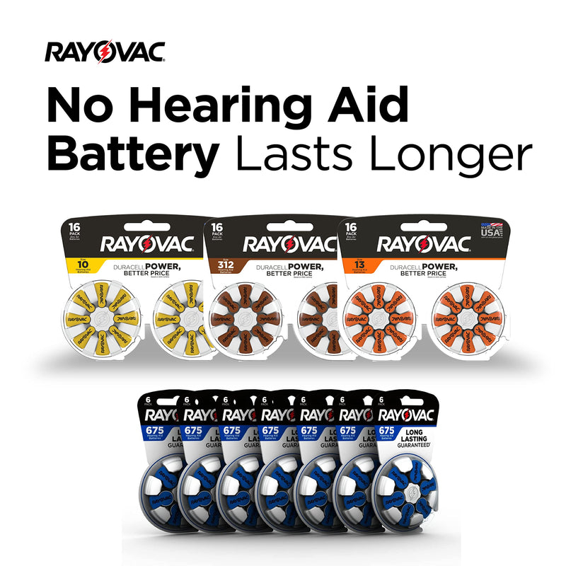 Rayovac Hearing Aid Batteries Size 312 for Advanced Hearing Aid Devices, 8 Count (Pack of 7) 8 Count (Pack of 7)