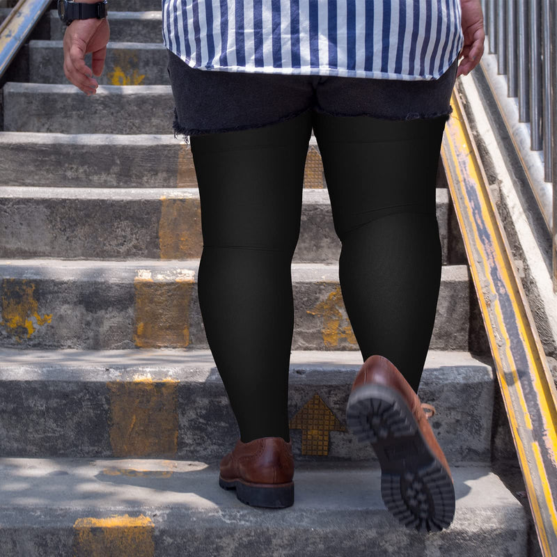 [Australia] - Zhanmai Thigh High Compression Socks for Men 20-30 Mmhg Compression Stockings Thigh High Socks Swelling XXL Black 