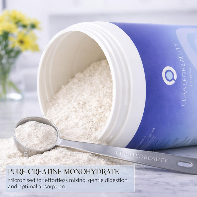 Inner Power Pure Creatine Monohydrate, 300g, 60 Servings, Women's Food Supplement, Fine 200 Mesh Powder, Unflavoured, Gluten and Dairy Free