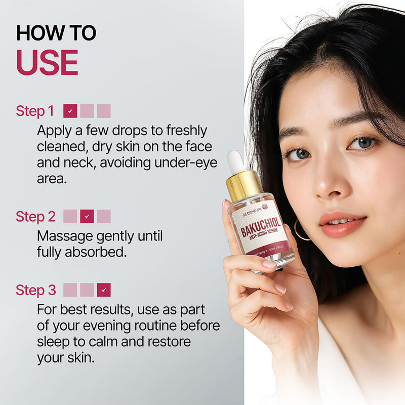 Natural Bakuchiol Face Serum with Green Tea Hyaluronic Acid Vitamin C & Retinol –Anti Aging Gentle Hydrating Serum for Face & Neck Fine Lines & Wrinkles, Smooth Radiant Skin, Gift set with Make up Bag