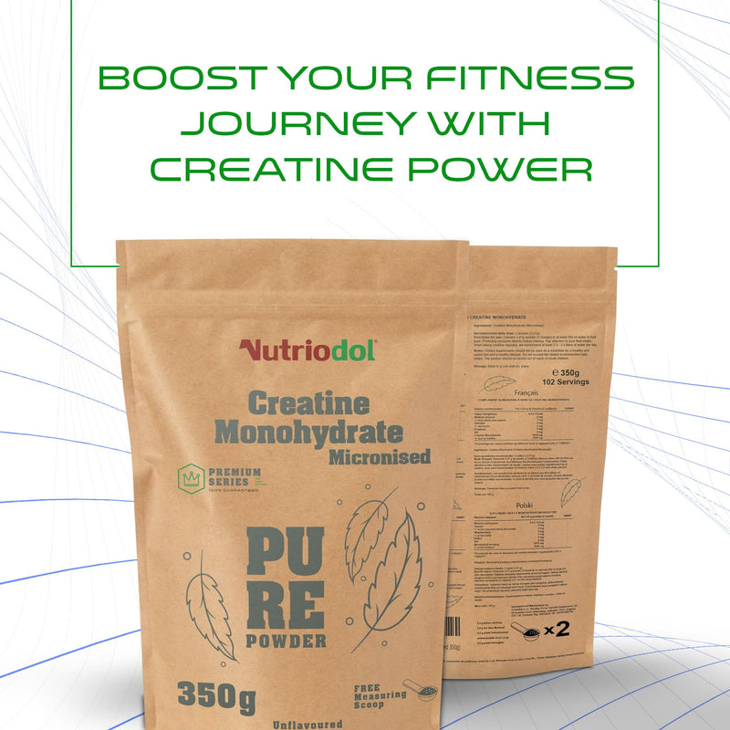 Creatine Monohydrate Powder | Selected Premium Micronised Quality | Pre-Workout & Post-Workout Supplement for Muscle Performance & Recovery. (Unflavoured 350g)