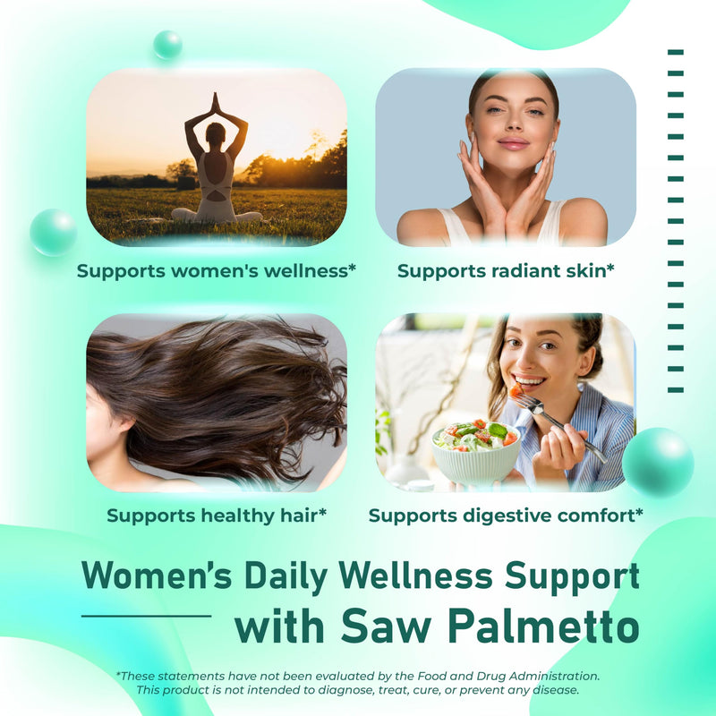 Premium Saw Palmetto 1817 mg with Maca, Shatavari, Biotin, Zinc & Vitamin D3 – Supports Women’s Wellness, Hair & Skin Health – 180 Capsules 180 count (pack of 1)