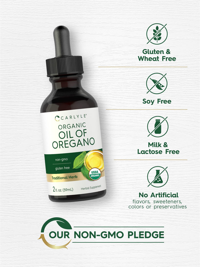 [Australia] - Carlyle Organic Oil of Oregano | 2 fl oz Liquid | Vegan | Non-GMO, Gluten Free Drops 