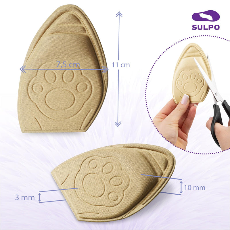 [Australia] - SULPO 2 pairs of bunion pads for shoes that are too big - Fits in almost every shoe - Pads against foot pain made of EVA foam - Sponge heel pads, toe grips liner, toe filler (plain tip, beige) plain tip 