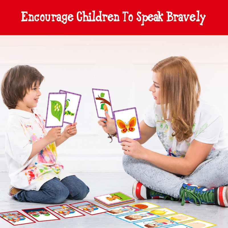 [Australia] - 4-Scene Sequencing Cards, 72 Sequence Card Game for Preschool, Kids Learning Order and Logic, Speech Therapy Materials for Autism, Early Learning Activity-Storytelling, Social Skills,Sentence Building 