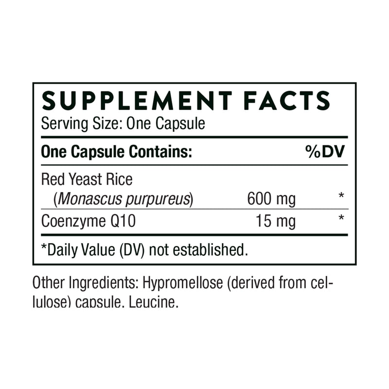 [Australia] - THORNE Red Yeast Rice + CoQ10 - Maintain Healthy Cholesterol Levels and Supports Cardiovascular Health - Gluten-Free, Dairy-Free - 120 Capsules 