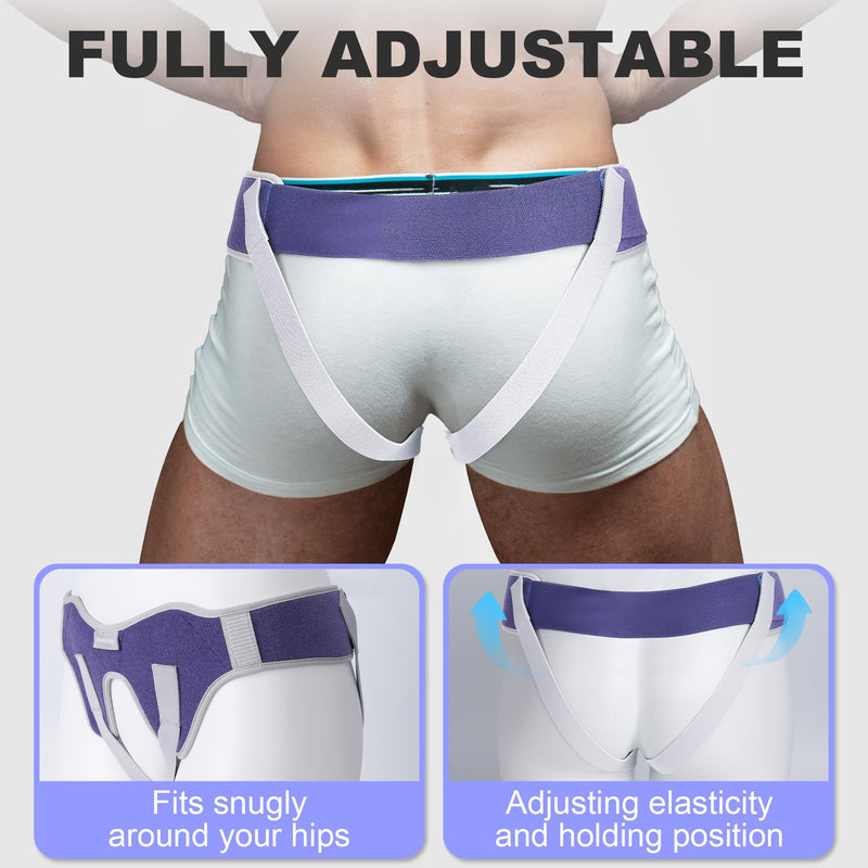 [Australia] - ZHENSTONE Hernia Belt Binder for Single/Double Inguinal or Sports Hernia, Hernia Support Brace for Men for Women Pain Relief Recovery Strap with 2 Removable Compression Pads 1 