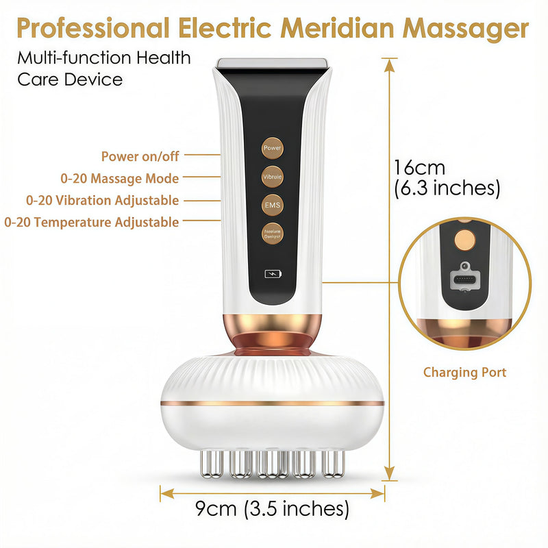 4-in-1 Lymphatic Drainage Massager - Body Sculpting Machine - Anti Cellulite Massage Tool for Cellulite Reduction, Fat, Pain Relief on Legs, Arms, Belly, Butt & Stomach