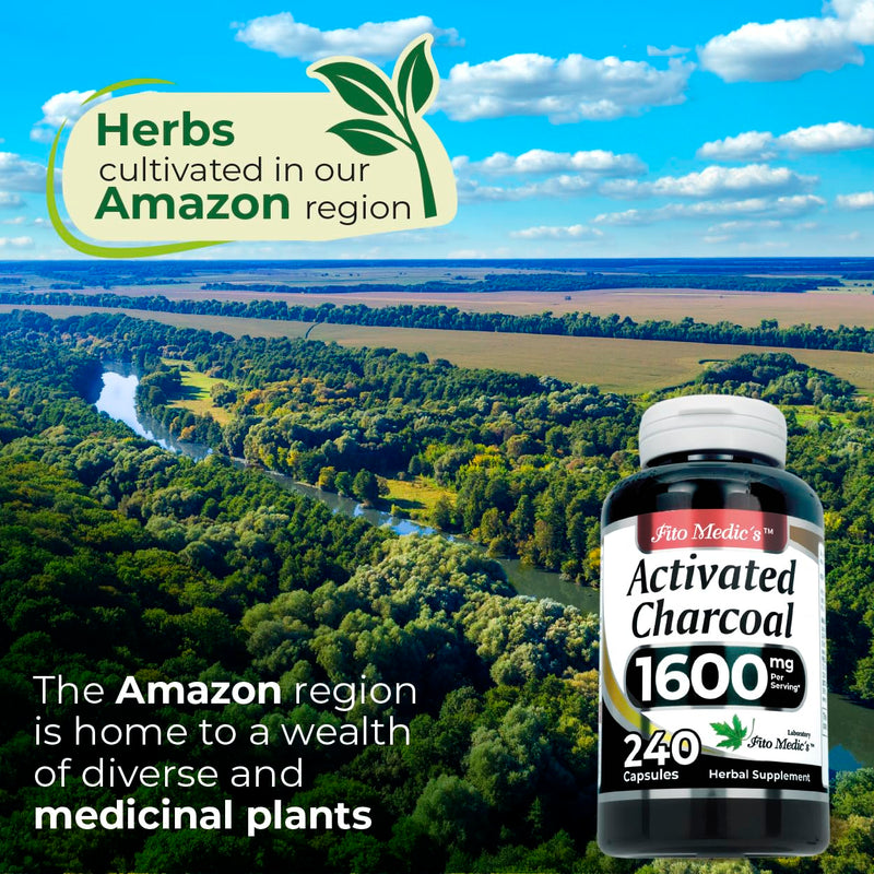 [Australia] - FITO MEDIC'S Lab | activated charcoal pills| 1600 mg per serving | 240 Caps | activated charcoal | charcoal capsules| charcoal pills| Ultra high Absorption, s. 