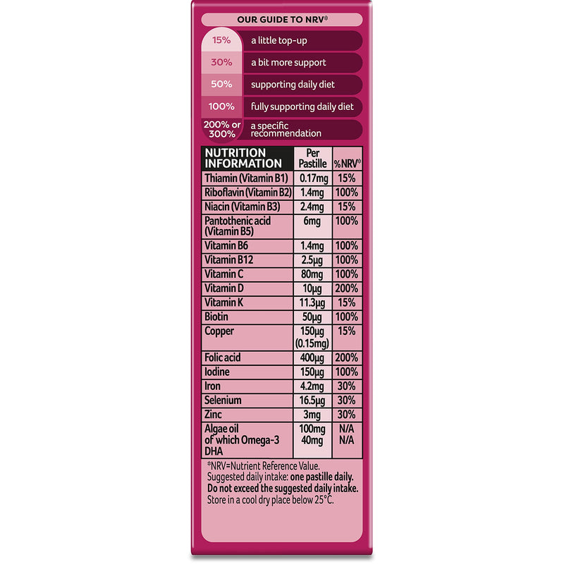 Bassetts Vitamins Pregnancy+ Omega-3 DHA Multivitamins & Multiminerals Strawberry & Orange Flavour 30 Gummy Pastilles Strawberry, Orange 30 count (Pack of 1)
