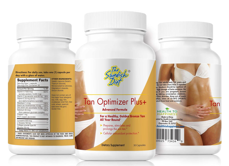 [Australia] - Tan Optimizer Plus+ – Tanning and Skin Health Supplement with Beta Carotene, L-Tyrosine, Collagen, and Vitamins | Immune System & Antioxidant Support | 30 Count 