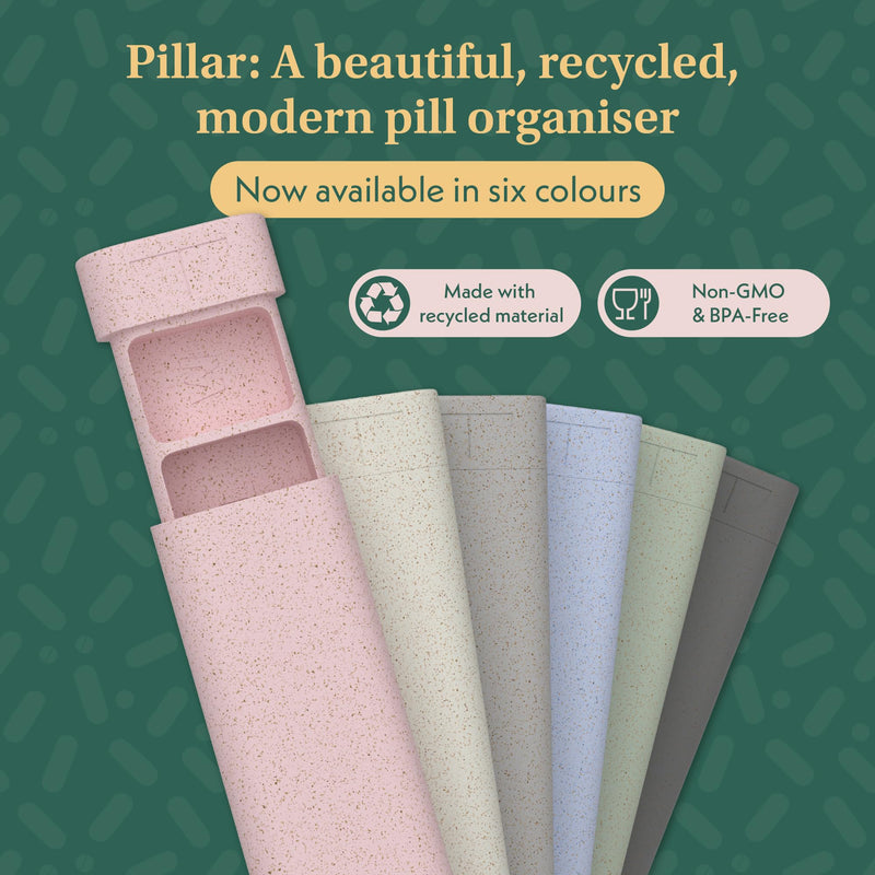 [Australia] - Pillar - 7-Day Pill Organizer | Weekly Medicine Pill Container Travel Box - Aesthetic Medication Holder - Stylish Travel Pill Case - Cute Small Medication Organizer 7 Day for Women (Sage Green) Sage Green 