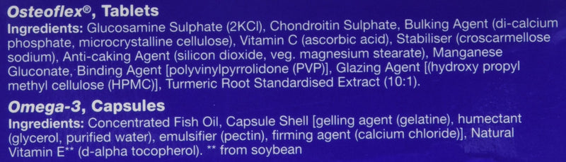 HealthAid Osteoflex & Omega-3 - Glucosamine, Chondroitin & Omega 3 Joint Support Supplement - for Flexibility & Mobility - 30 Tablets & 30 Capsules - Dual Pack