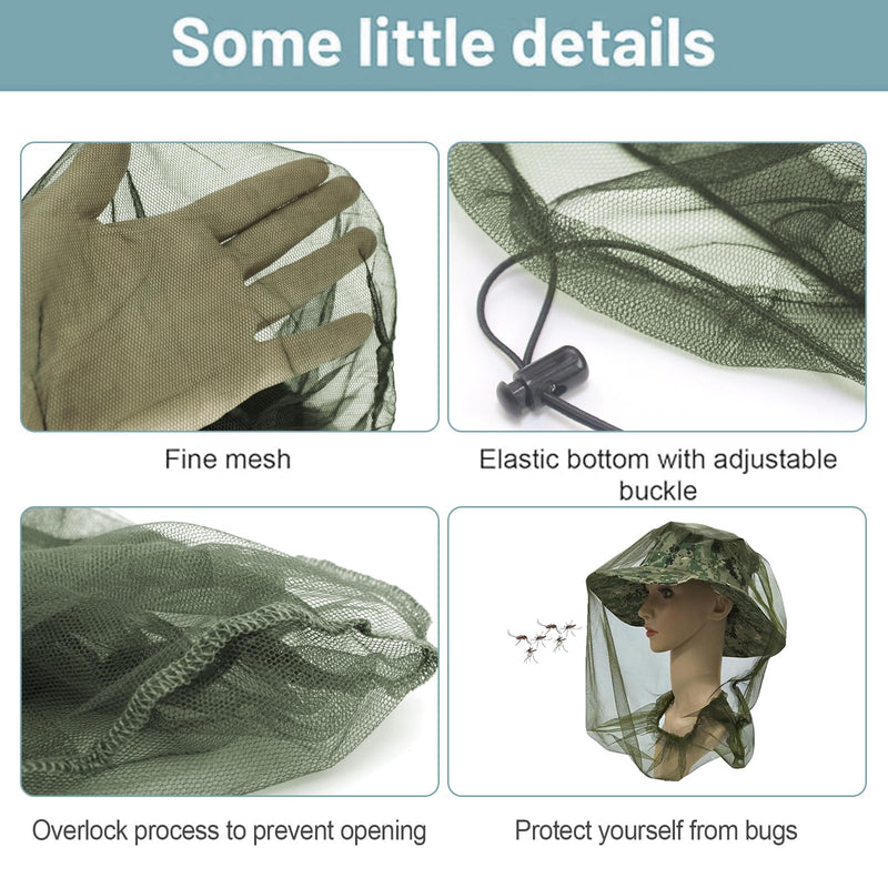 [Australia] - YIUWOD 2 pieces mosquito net head - hat with mosquito net - mosquito protection head - suitable for fishing, gardening, camping, hiking, pest control, comes with carrying bag 