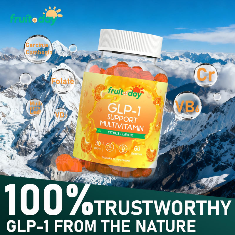 GLP-1 Supplement Gummies, Daily Gummy with Vitamins, Minerals & Botanicals, Citrus Flavor, 60 Count
