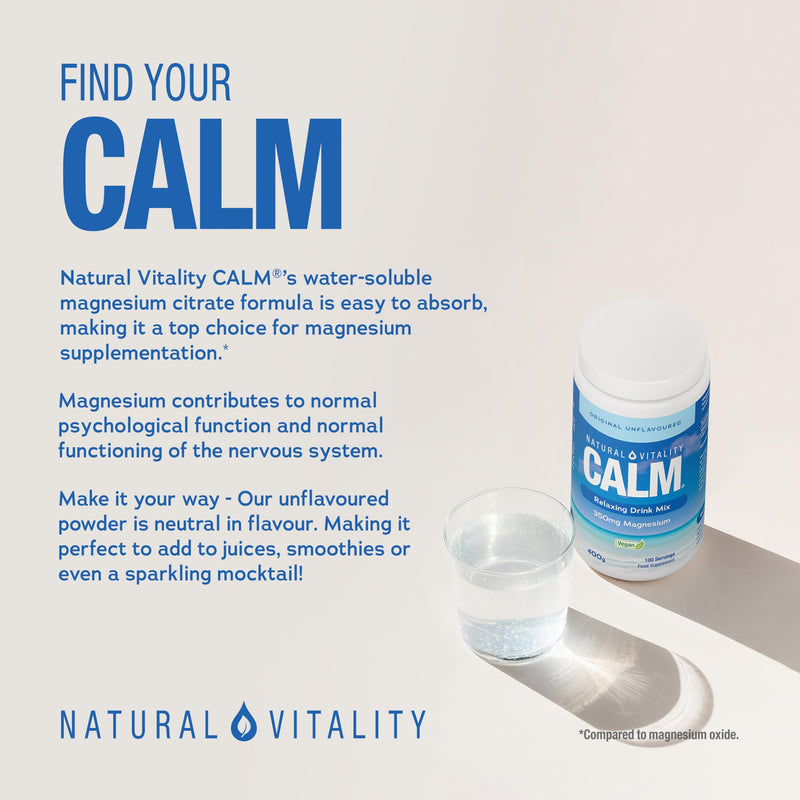Magnesium Powder Supplement | Calm Relaxing Drink Mix | 100 Servings | High Strength Magnesium Carbonate | for Women & Men | Vegan & Unflavoured | 400g | Natural Vitality