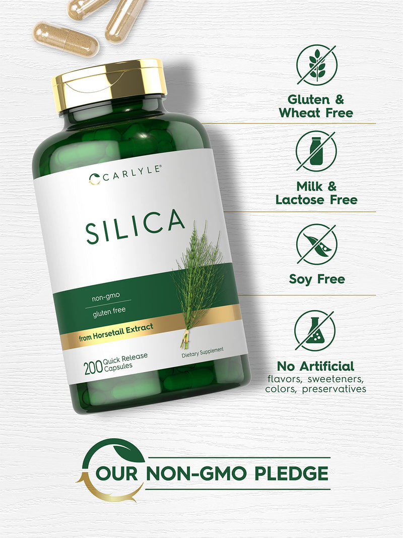 [Australia] - Carlyle Silica Supplement Capsules | 200 Count | from Horsetail Extract | Non-GMO & Gluten Free 