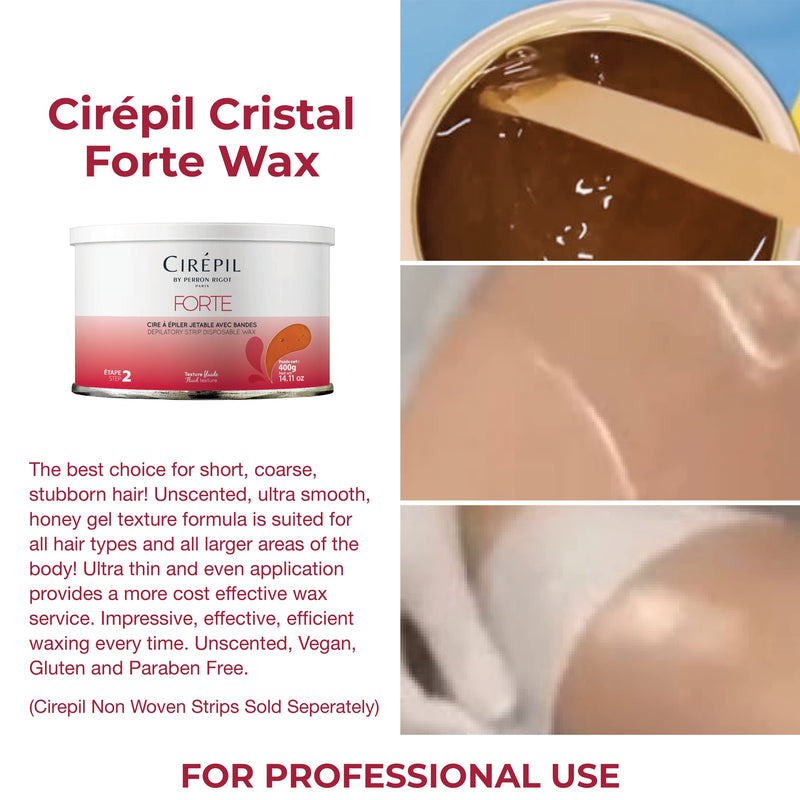 [Australia] - Cirepil - Forte - 400g / 14.11 oz Wax Tin - Unscented - Honey Texture - Perfect for Large Areas - Best for Short, Coarse & Stubborn Hair - Strips Needed 