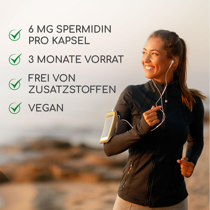 [Australia] - Raibu spermidine capsules high dosage - 6 mg spermidine per capsule (90 x 6 mg) - supply for 3 months - vegan, natural & without additives - made from wheat germ extract 