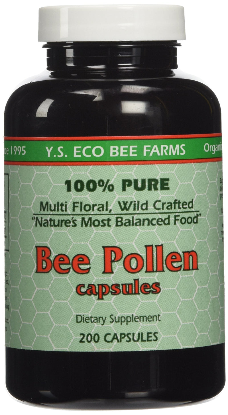 [Australia] - Y.S. ECO Bee Farms 100% Pure Bee Pollen 1,000mg- 200 Capsules 