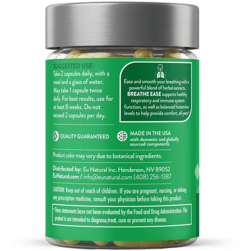 Breathe Inhaler Support Supplement - Sinus, Lungs, Open & Clear Airways - Seasonal Nasal Health, Bronchial Wellness, Healthy Chest - Quercetin, Vitamin D, Bromelain Pills - 60 Vegetarian Soft Capsules 60 Count (Pack of 1)