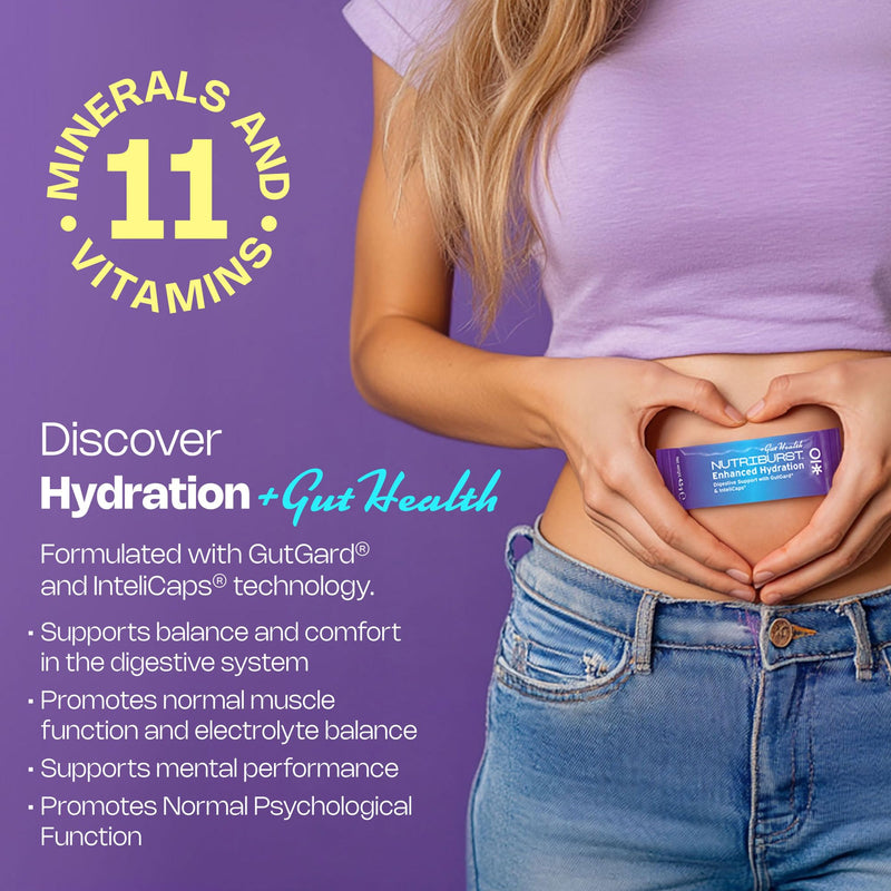 Nutriburst - Gut Health - Electrolytes + 11 Vitamins & Minerals • Digestive Function • Enhanced Hydration - Suitable for Vegans - 15 Pack: Mango, Strawberry & Apple Mixed Flavours 15 Servings (Pack of 15)